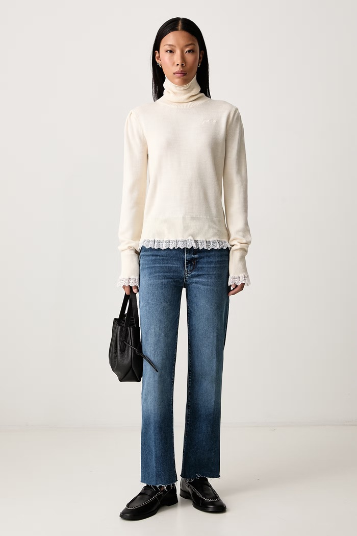 Frame LE SLEEK STRAIGHT blugi straight pentru femei LSLSRF814 albastru AW26