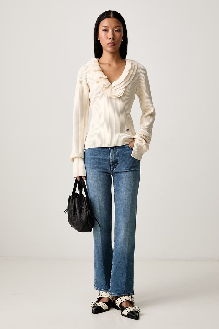 Frame LE SLEEK STRAIGHT blugi straight pentru femei LSLS814 albastru AW26