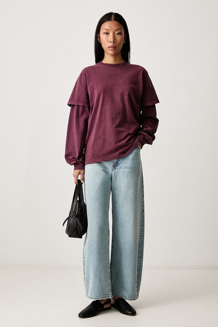Frame THE BOW CROP blugi pentru femei 2072210 albastru AW26
