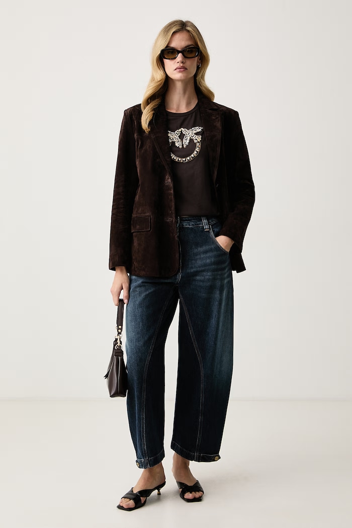 Pinko Jeansy relaxed fit damskie 105681.A3HE granatowy AW26