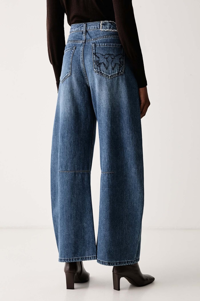 Odzież Pinko Jeansy relaxed fit damskie 107196.A3GL niebieski