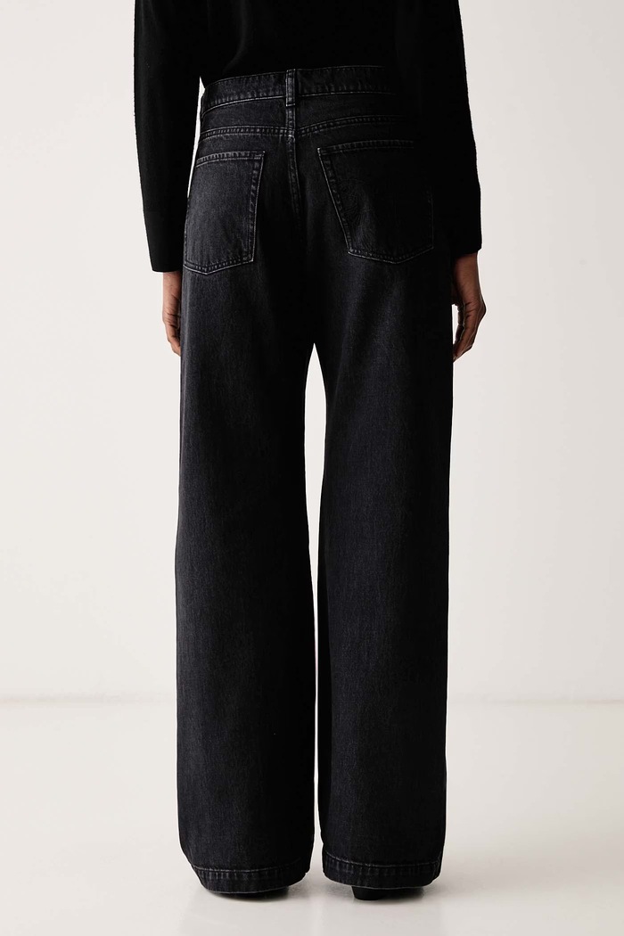 Odzież Pinko Jeansy wide leg damskie 106383.A3K8 czarny