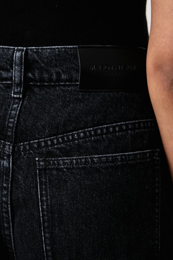 Jeansy straight damskie Maison Kitsuné granatowy QW01109WD4031