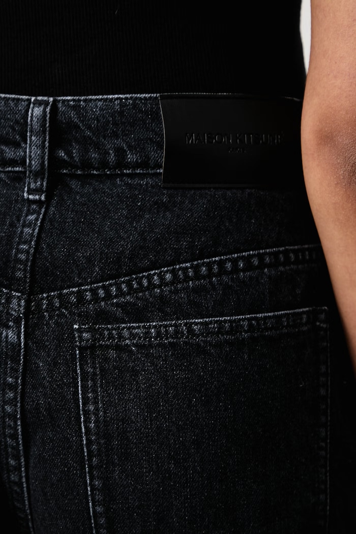 Jeansy straight damskie Maison Kitsuné granatowy QW01109WD4031