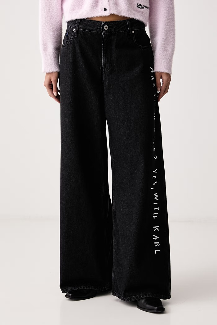 Karl Lagerfeld Jeans Wide leg traperice za žene x Pietro Terzini crna B4W10111