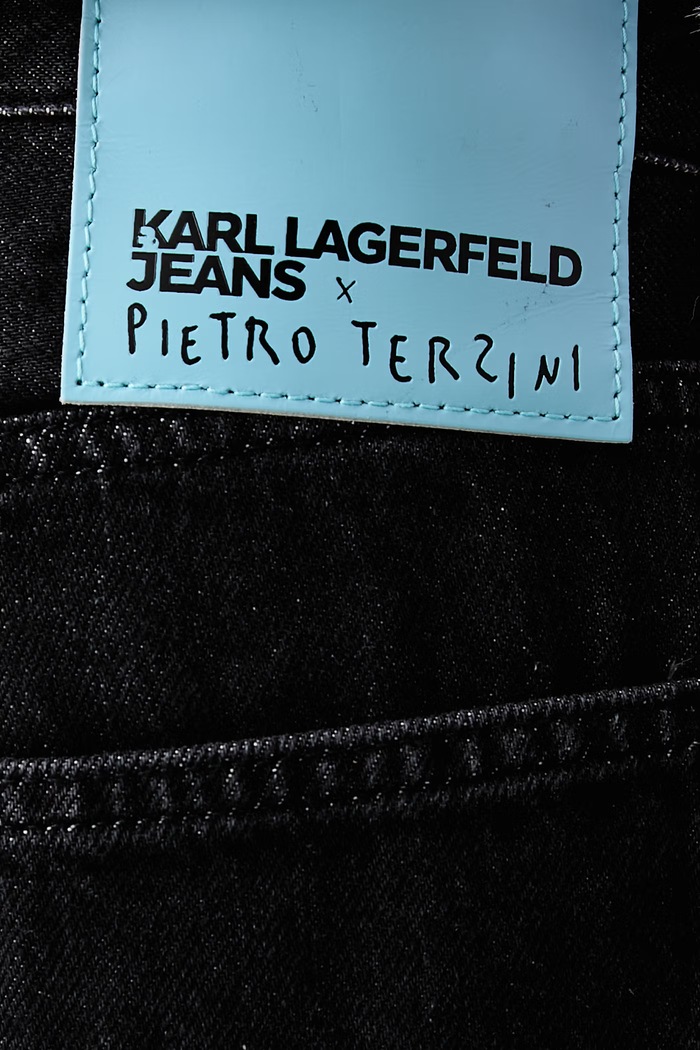 Wide leg traperice za žene x Pietro Terzini Karl Lagerfeld Jeans crna B4W10111