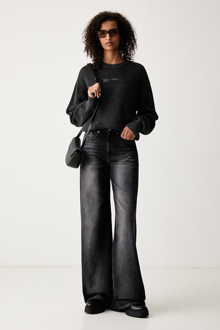 Karl Lagerfeld Jeans Relaxed fit traperice za žene B4W10049 crna AW26