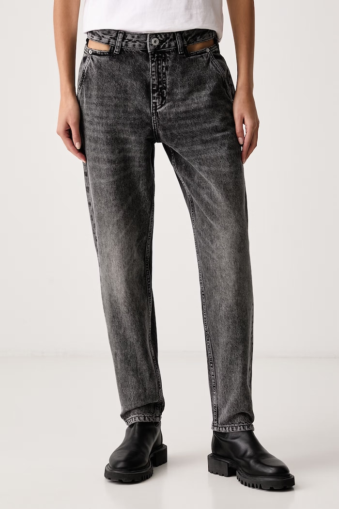 Karl Lagerfeld Jeans Mom fit traperice za žene siva B4W10048