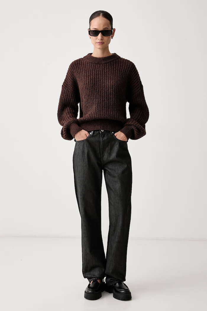 Karl Lagerfeld Jeans Blugi straight pentru femei B4W10047 negru AW26
