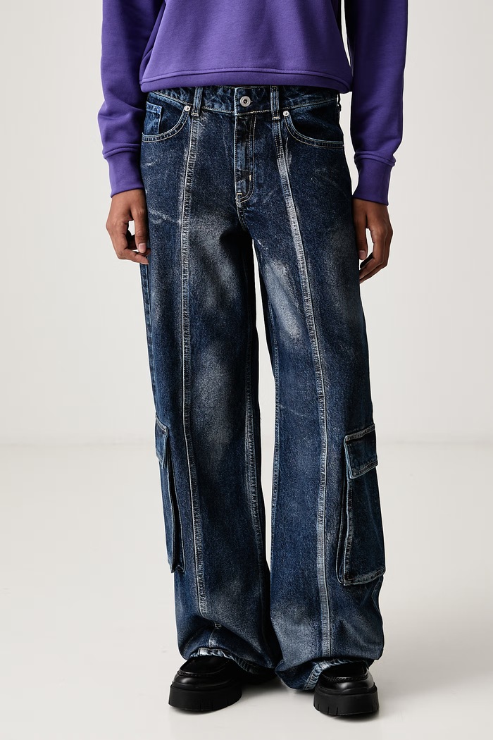 Karl Lagerfeld Jeans Relaxed fit traperice za žene mornarsko plava B4W10042