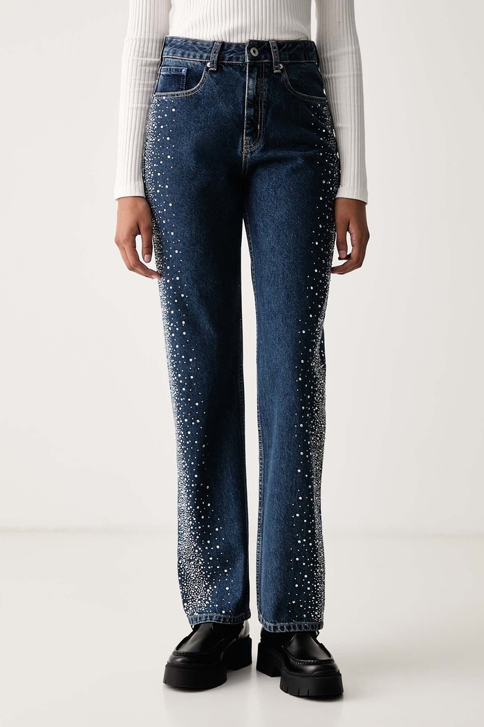 Karl Lagerfeld Jeans Jeansy straight damskie niebieski B4W10040