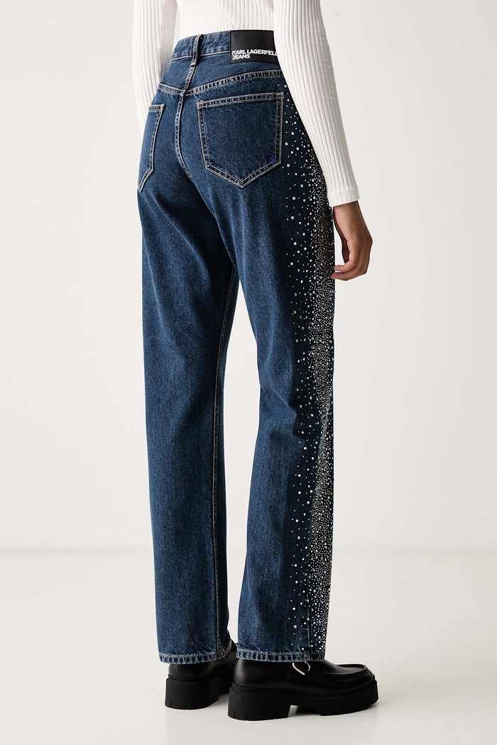Odzież Karl Lagerfeld Jeans Jeansy straight damskie B4W10040 niebieski