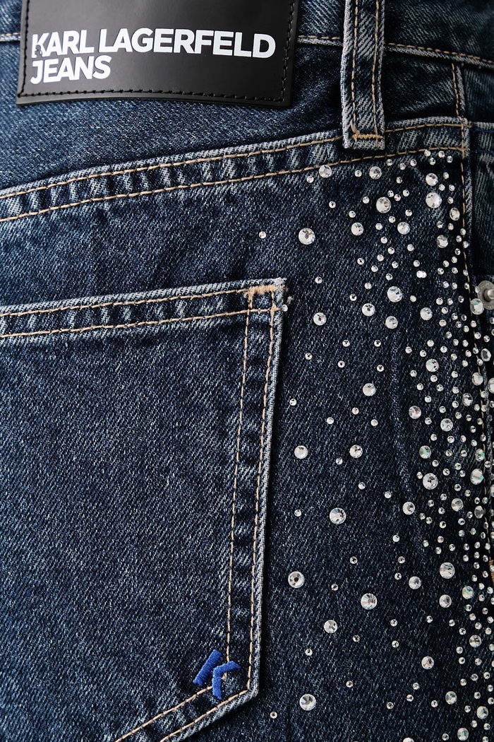 Jeansy straight damskie Karl Lagerfeld Jeans niebieski B4W10040