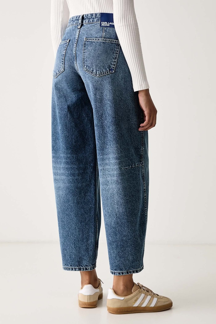 Дрехи Karl Lagerfeld Jeans Дънки barrel дамски B4W10022 син