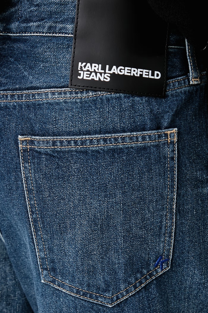 Jeansy wide leg damskie Karl Lagerfeld Jeans B4W10016 granatowy