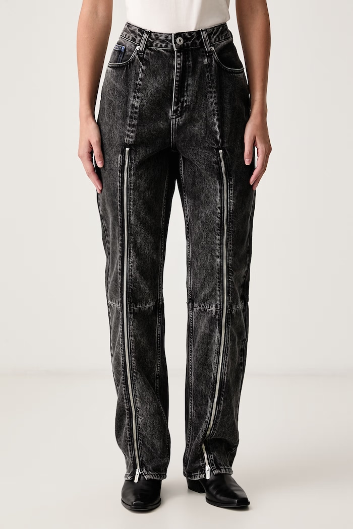 Karl Lagerfeld Jeans Blugi straight pentru femei negru B4W10014