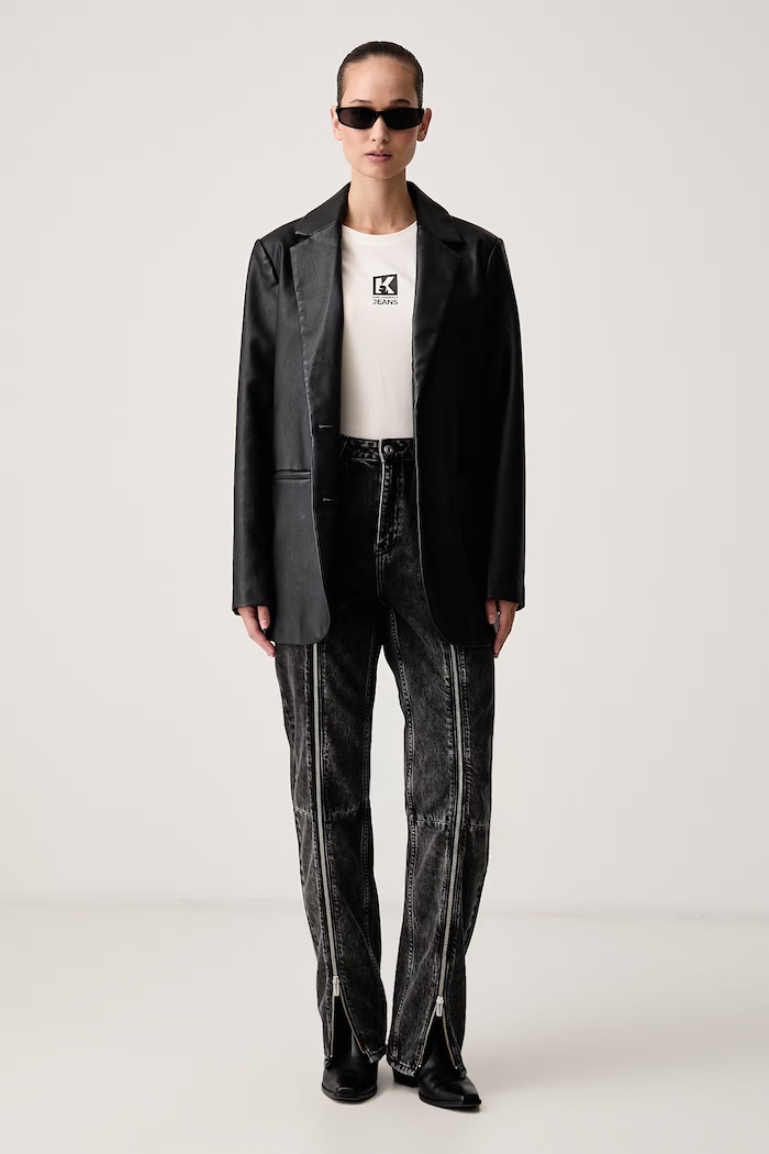 Karl Lagerfeld Jeans Blugi straight pentru femei B4W10014 negru AW26