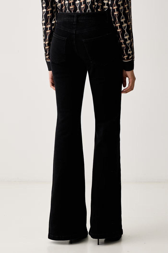 Odzież Luisa Spagnoli Jeansy flare damskie Oplite 543512 czarny