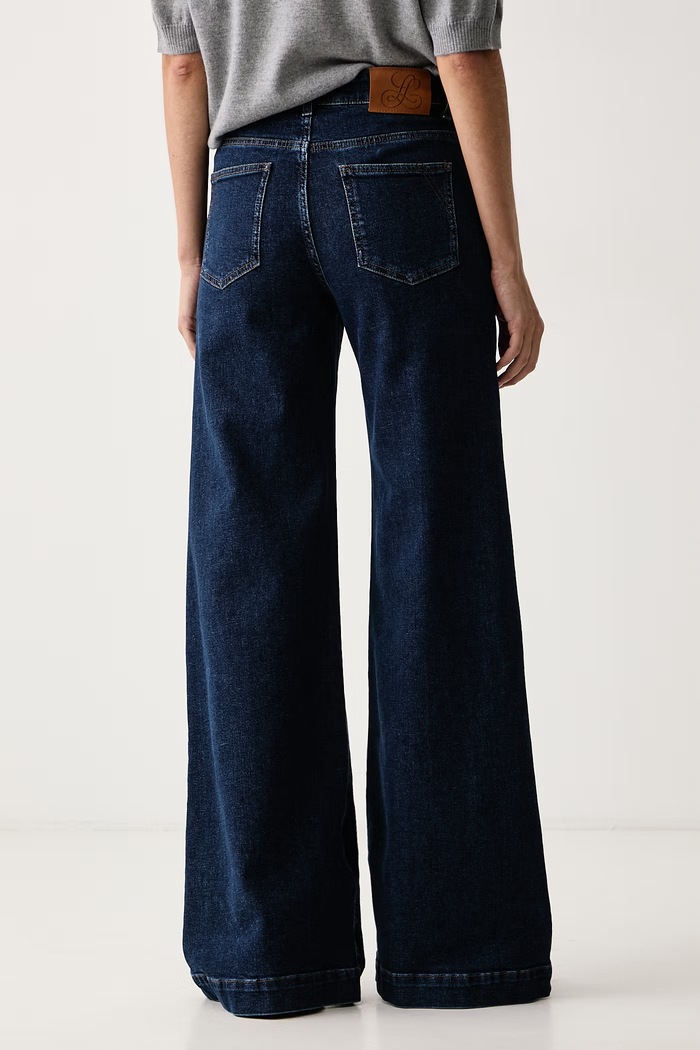 Odzież Luisa Spagnoli Jeansy flare damskie Onirico 543449 granatowy