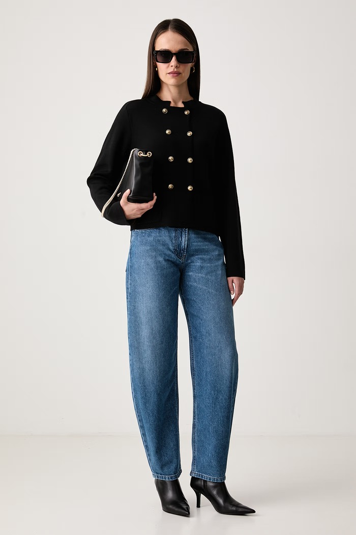 Luisa Spagnoli Jeansy relaxed fit damskie Onega 543579 niebieski AW26