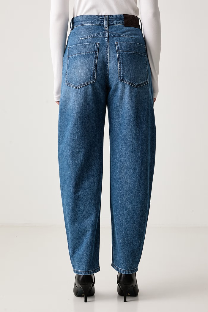 Odzież Luisa Spagnoli Jeansy relaxed fit damskie Onega 543579 niebieski
