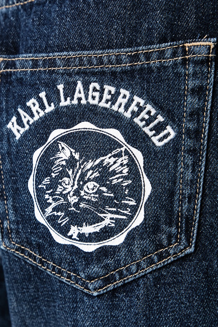 Дънки barrel дамски Karl Lagerfeld B4W10116 тъмносин