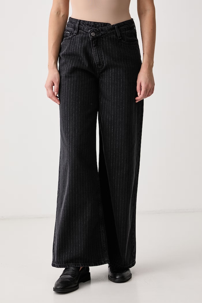 Marc O'Polo Jeansy wide leg damskie czarny 5000015298