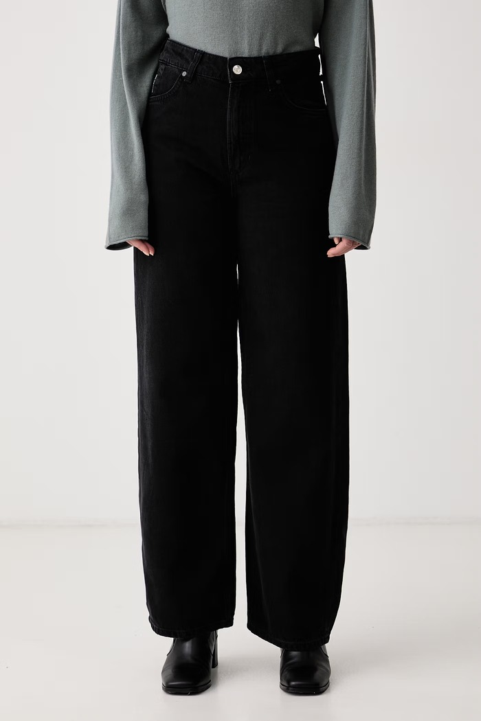 Marc O'Polo Jeansy wide leg damskie czarny 5000009831