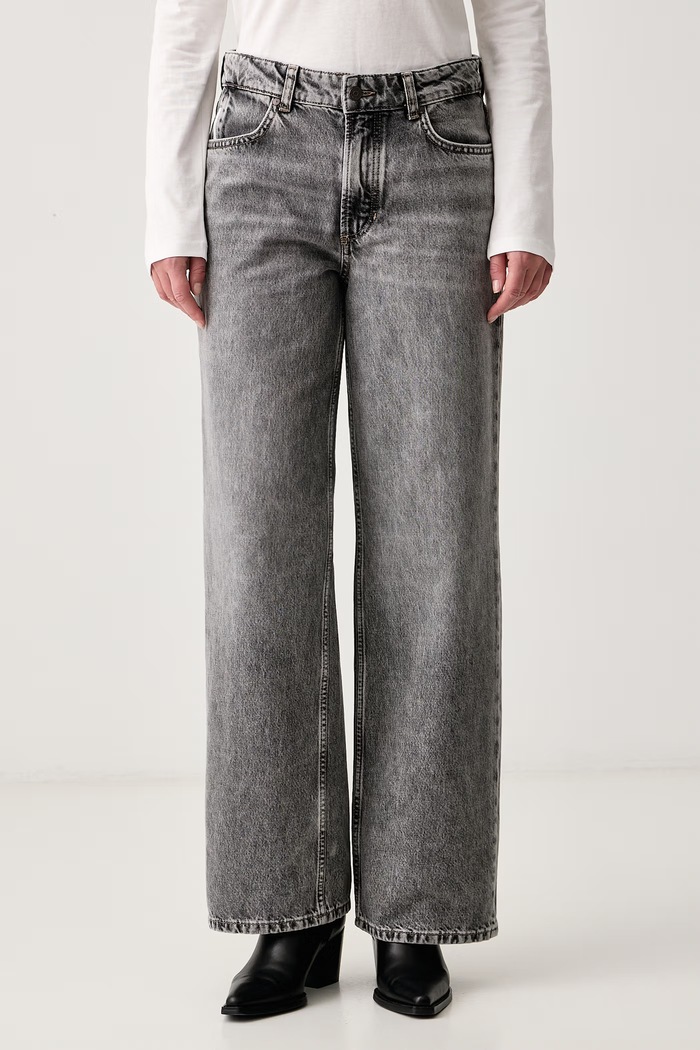 Marc O'Polo Jeansy wide leg damskie szary 5000016748
