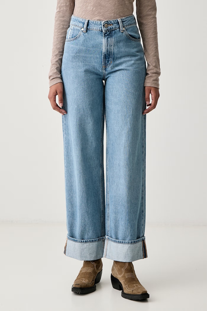 Marc O'Polo Jeansy wide leg damskie niebieski 5000014474