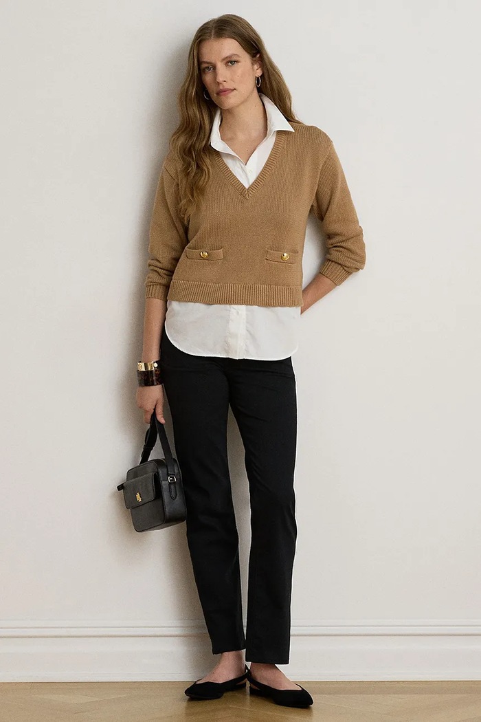 Odzież Lauren Ralph Lauren Jeansy straight damskie 200B32887 czarny