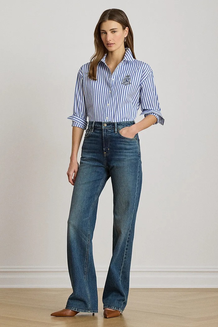Odzież Lauren Ralph Lauren Jeansy straight damskie 200B31215 niebieski