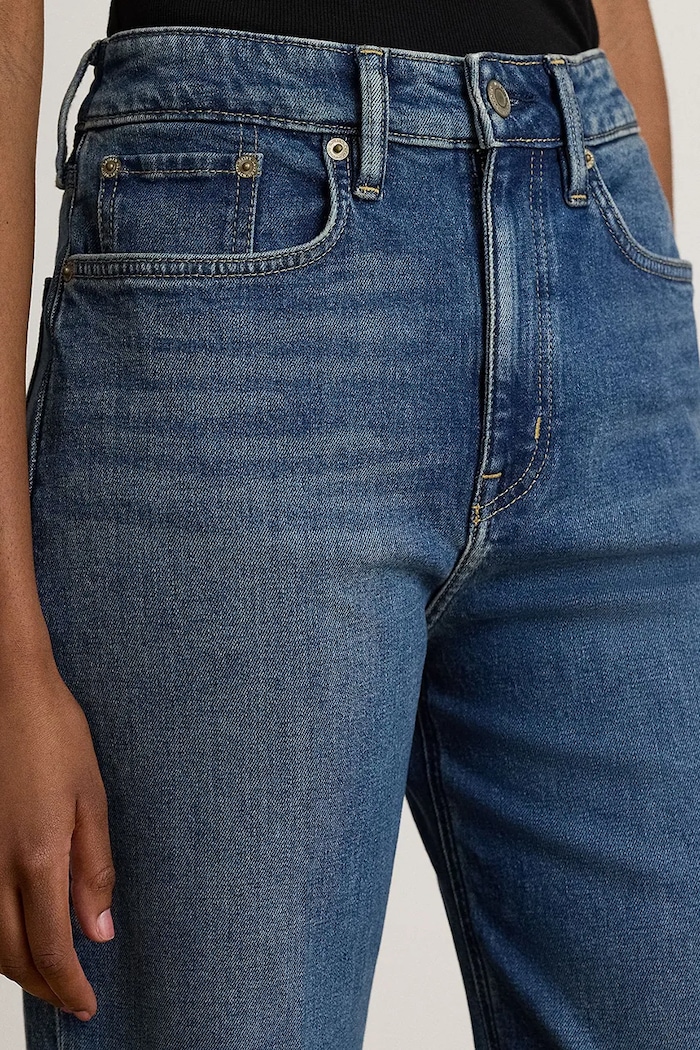 Jeansy straight damskie Lauren Ralph Lauren 200B24169 niebieski