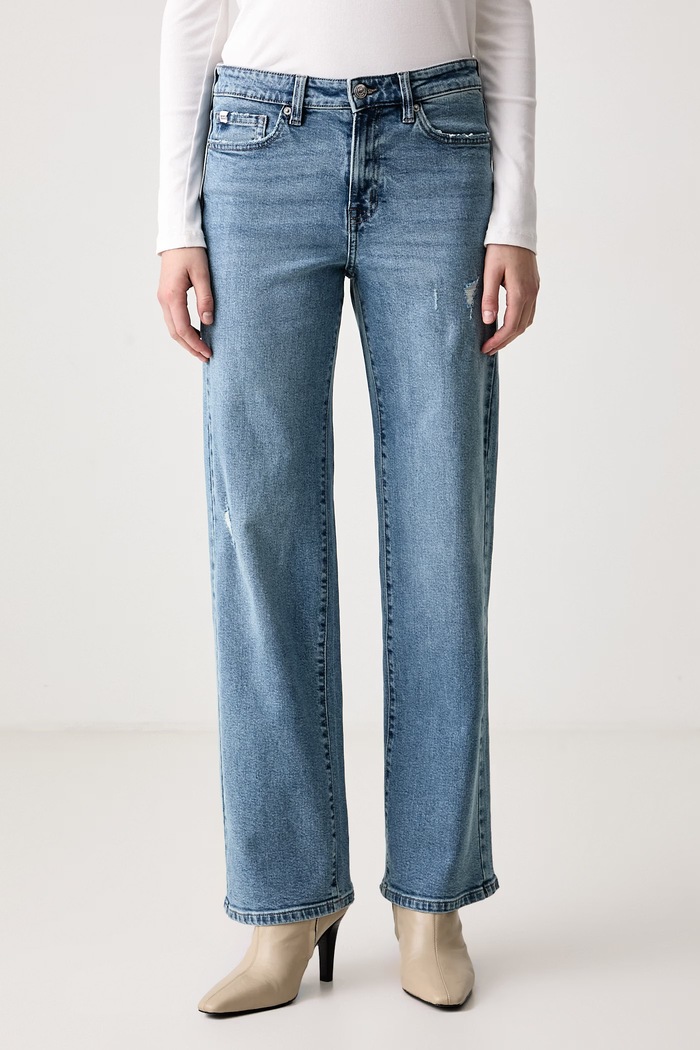 DKNY Jeansy straight damskie niebieski DJ6M4264
