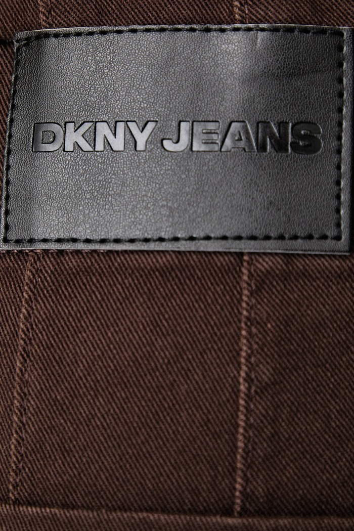 Jeansy wide leg damskie DKNY DJ6M4240 brązowy