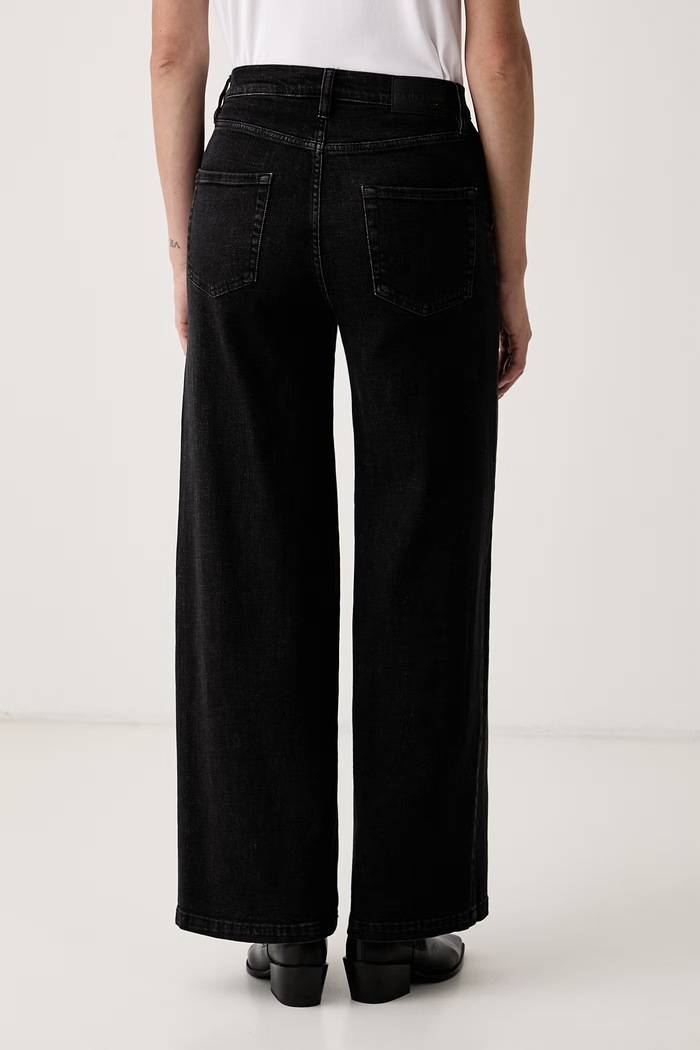 Odzież DKNY jeansy wide leg damskie DJ5G4072 czarny