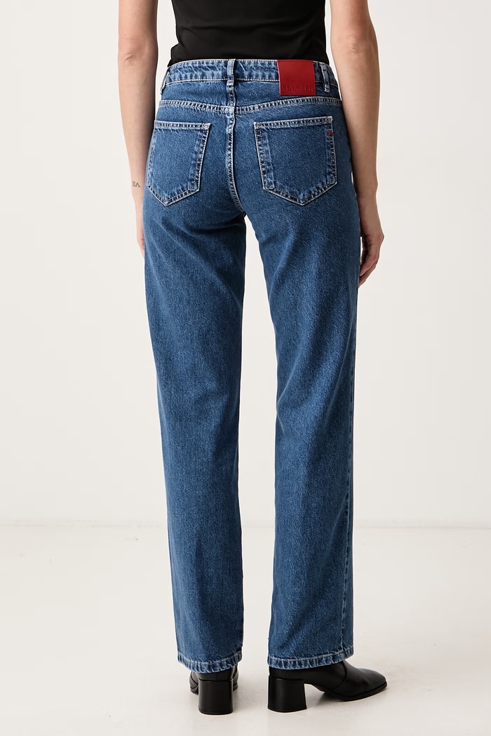 Odzież Max&Co. Jeansy straight damskie LEGUME 2626186073200 niebieski