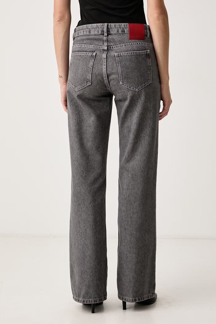 Odzież Max&Co. Jeansy straight damskie SENIOR 2626186033200 szary