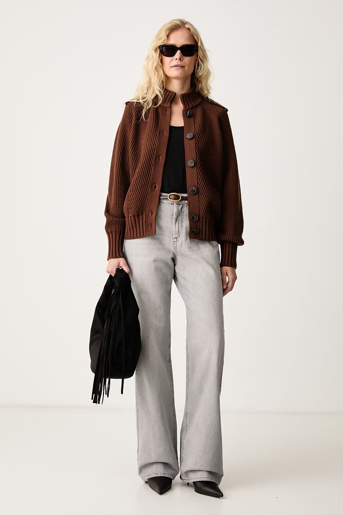 Patrizia Pepe Jeansy relaxed fit damskie 2P0099.D0045 szary AW26