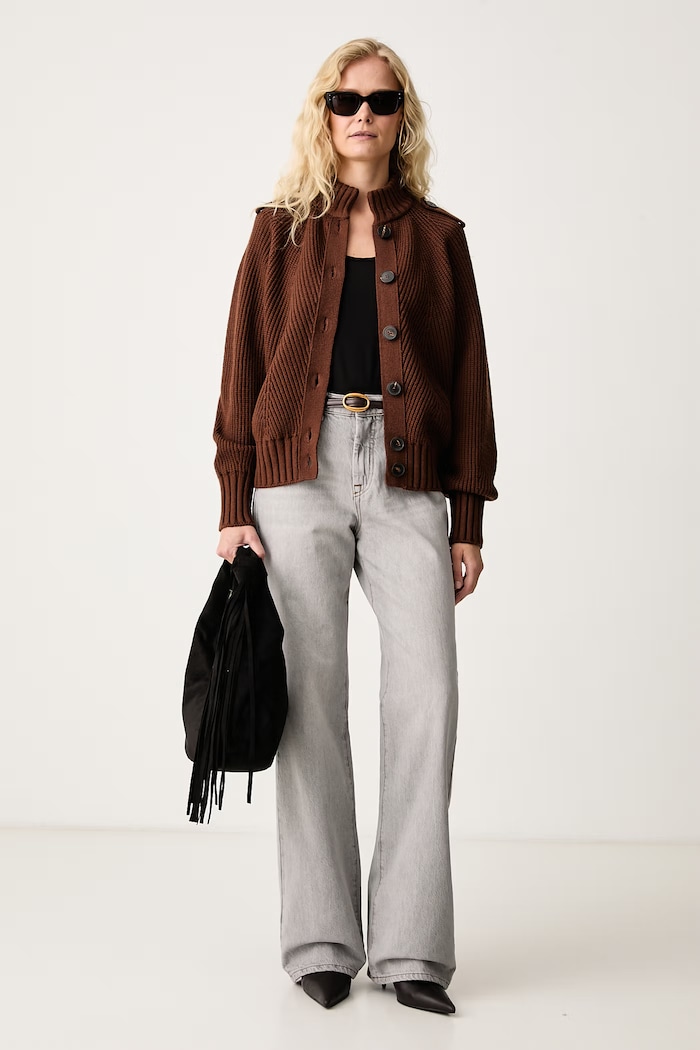 Patrizia Pepe Jeansy relaxed fit damskie 2P0099.D0045 szary AW26