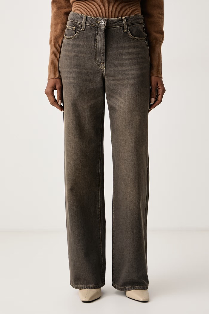 Patrizia Pepe Jeansy relaxed fit damskie brązowy 2P0098.D0043