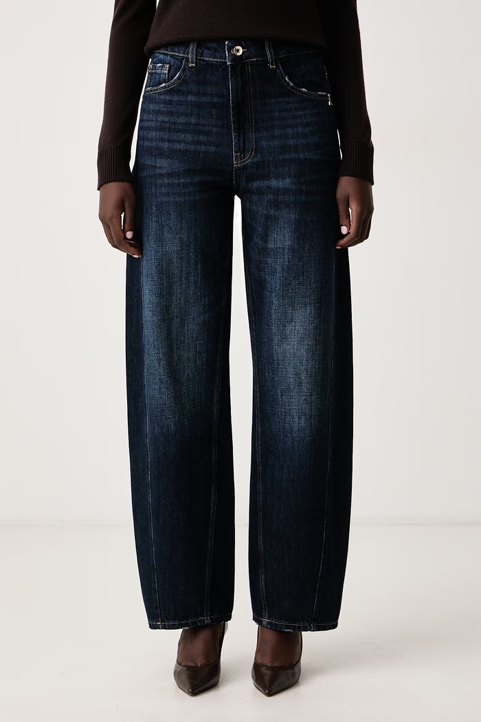 Patrizia Pepe Jeansy relaxed fit damskie granatowy 2P0037.D0042