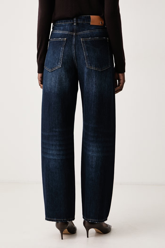 Odzież Patrizia Pepe Jeansy relaxed fit damskie 2P0037.D0042 granatowy