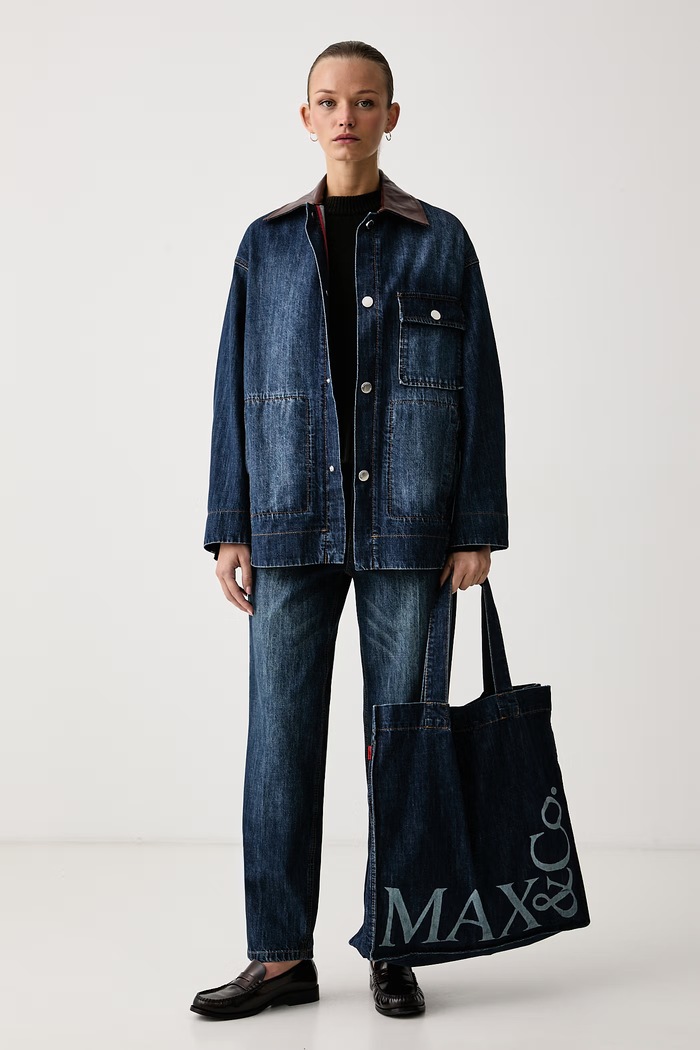 Max&Co. Jeansy carrot damskie PANETTO 2626186031200 granatowy AW26
