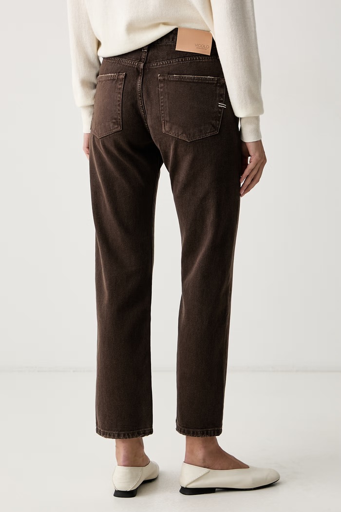 Odzież ViCOLO jeansy regular damskie DAC5106 brązowy