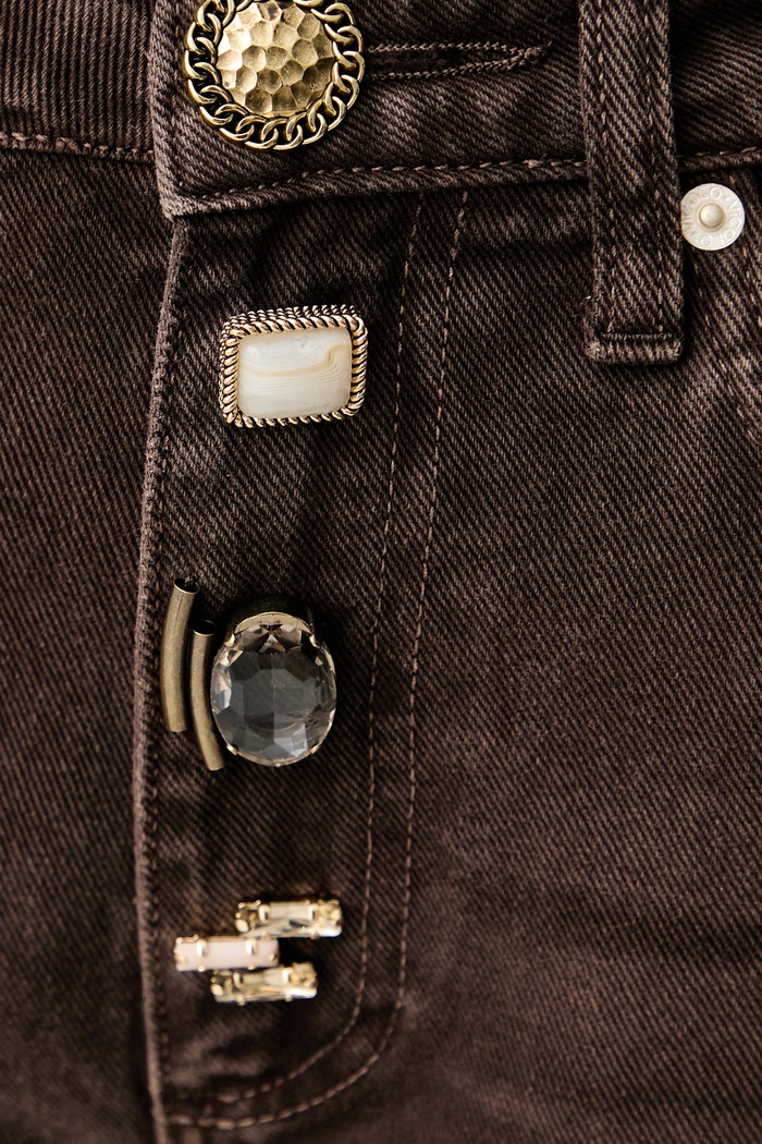 ViCOLO jeansy regular damskie brązowy DAC5106
