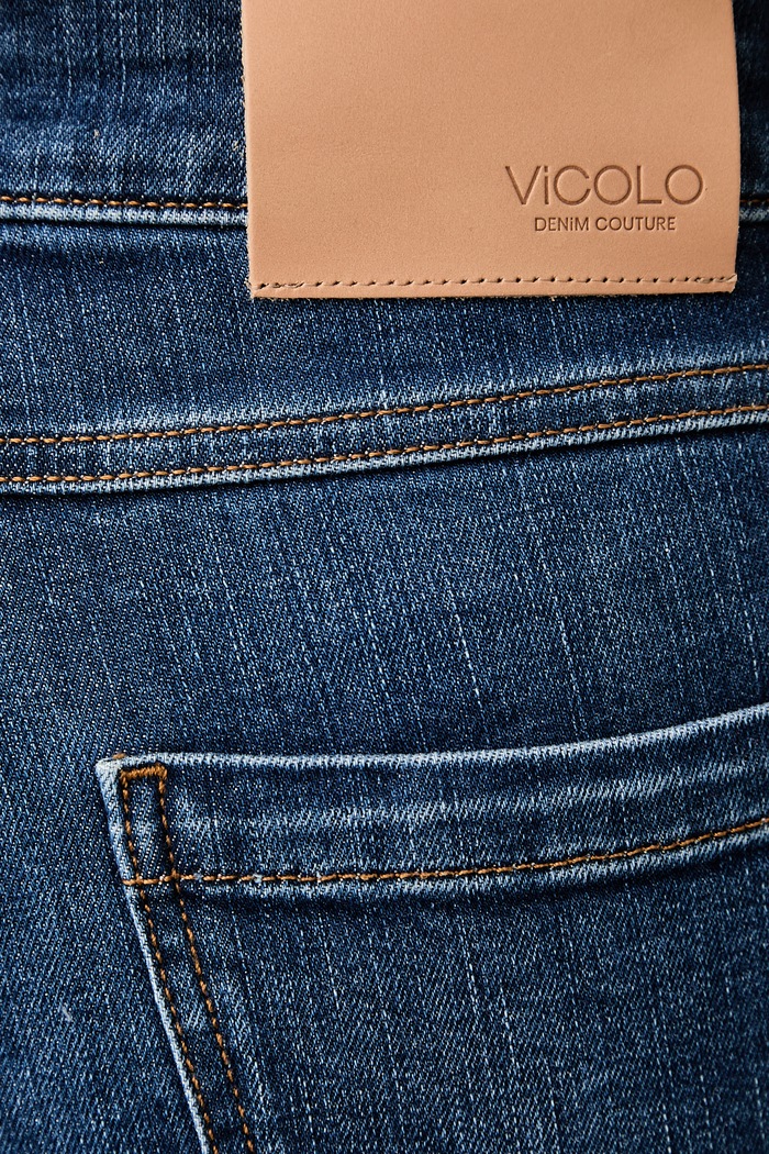 ViCOLO jeansy flare damskie niebieski DAC5063
