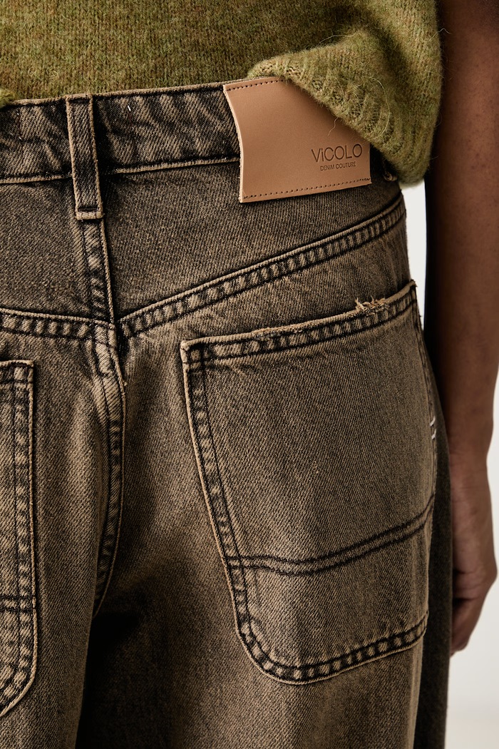 Jeansy wide leg damskie ViCOLO DAC5037 szary