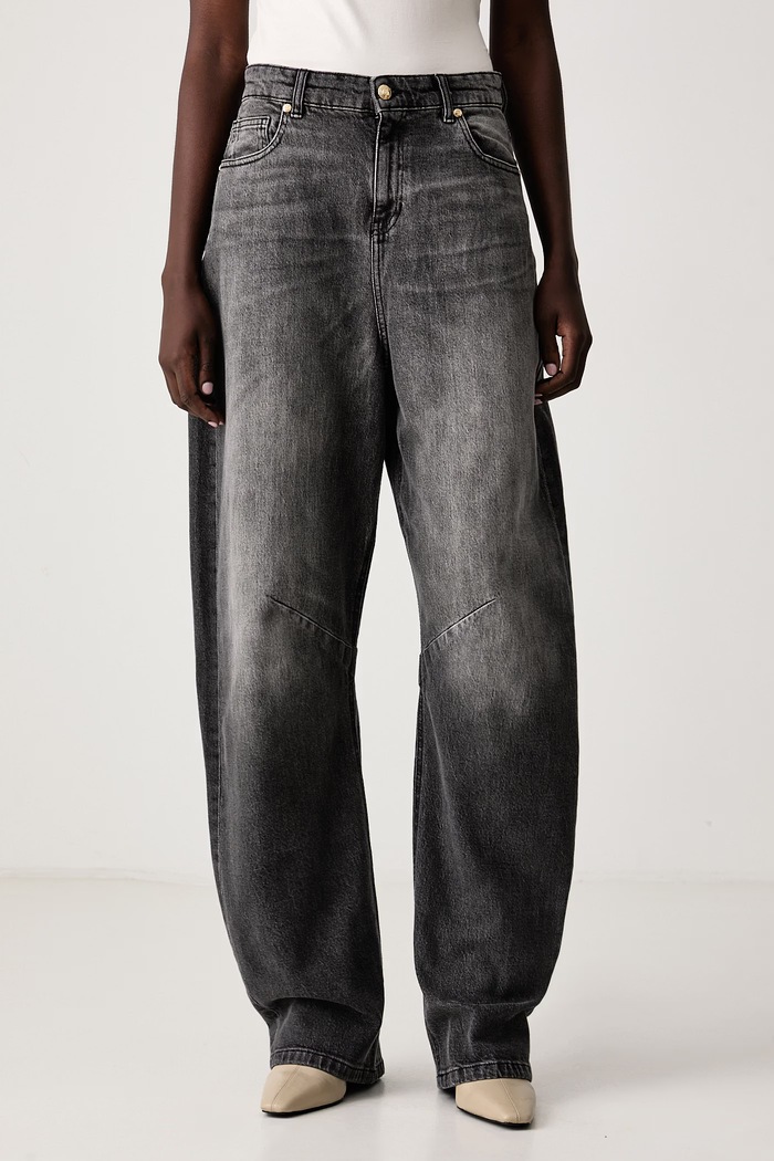Just Cavalli Jeansy relaxed fit damskie szary 81PAB5D0.CDWCN