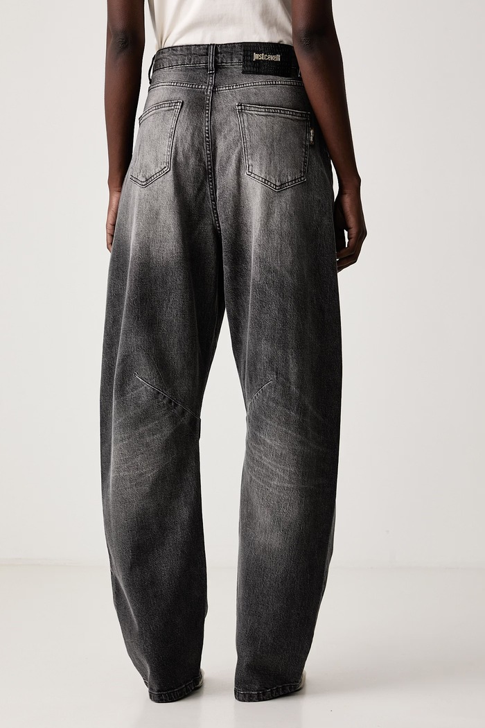 Odzież Just Cavalli Jeansy relaxed fit damskie 81PAB5D0.CDWCN szary